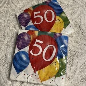 Balloon Blast 50th Birthday Lunch Dinner 32 Napkins Paper Party Decoration